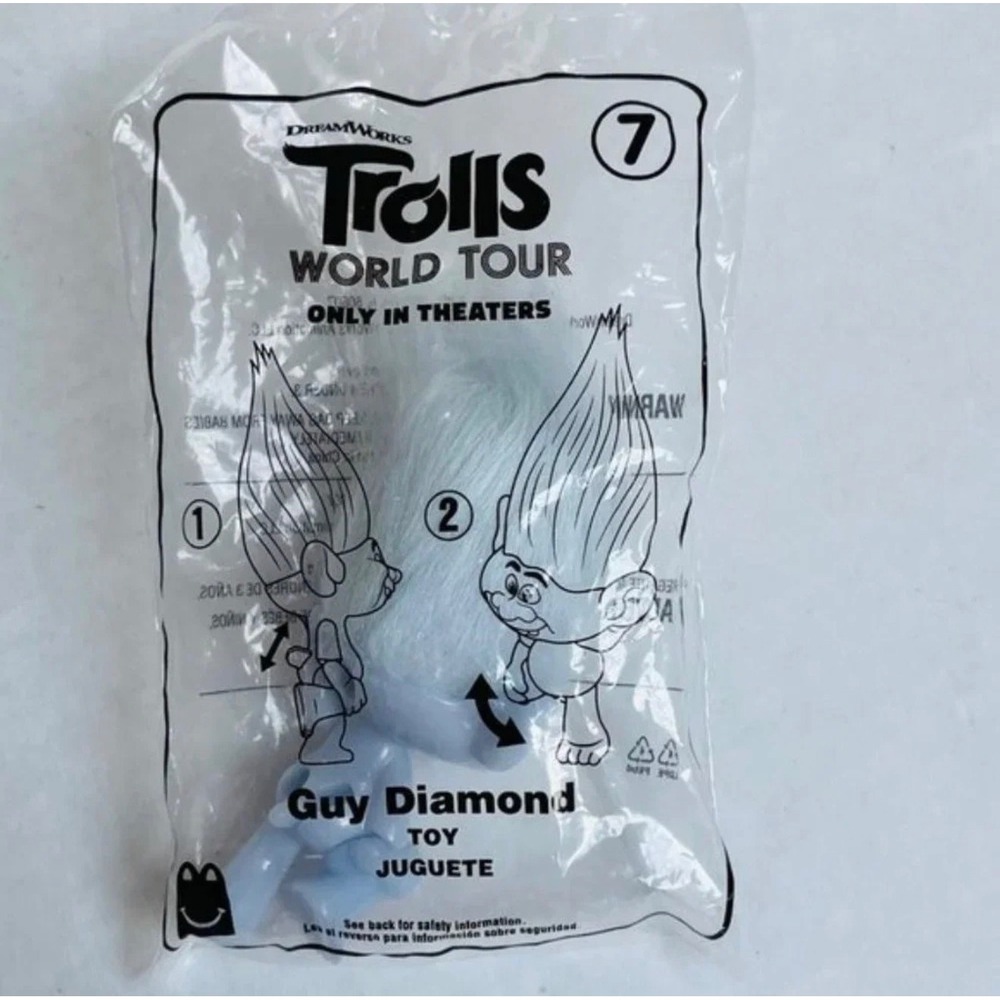 McDonalds Trolls World Tour Toy Kids OS Blue Guy Diamond Happy Meal Figure #7